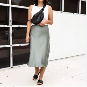 J.Crew Gwyneth slip skirt in slate